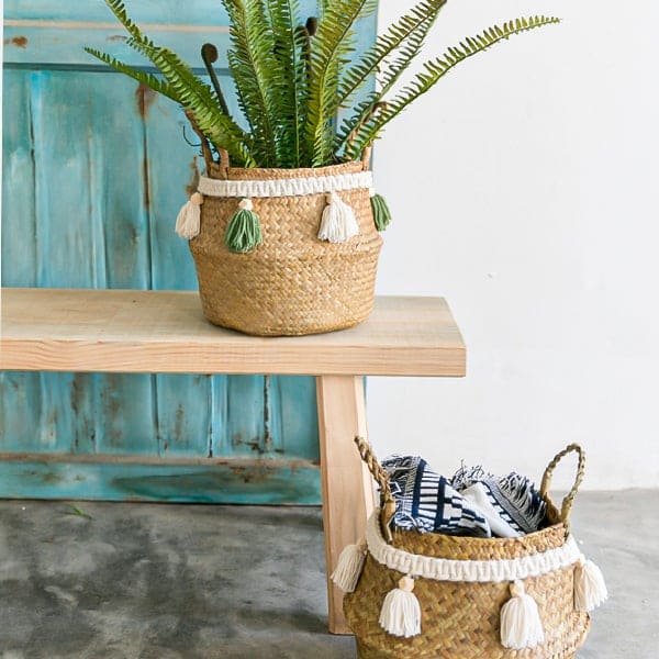 Panier de rangement macramé