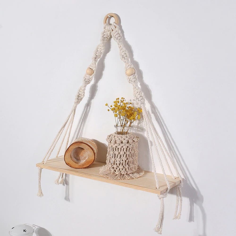 Petite étagère murale macramé