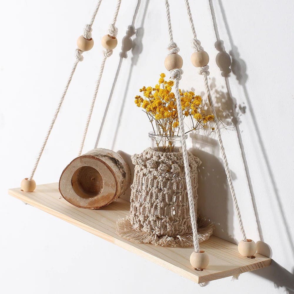 Petite étagère murale macramé