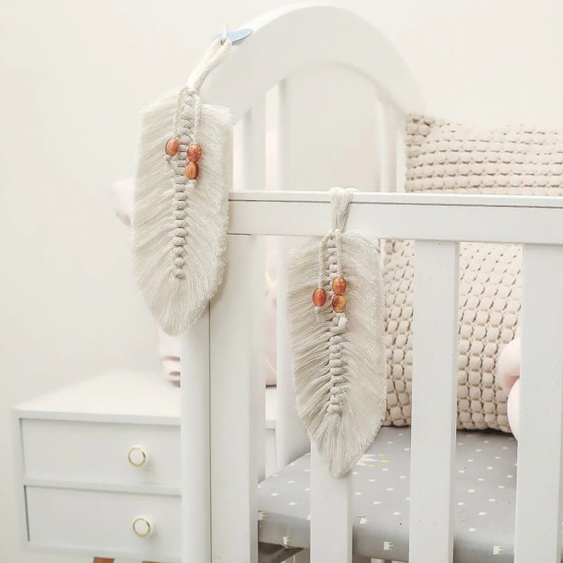 Plume macramé avec perles