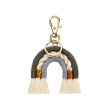 Porte-clé arc-en-ciel macramé