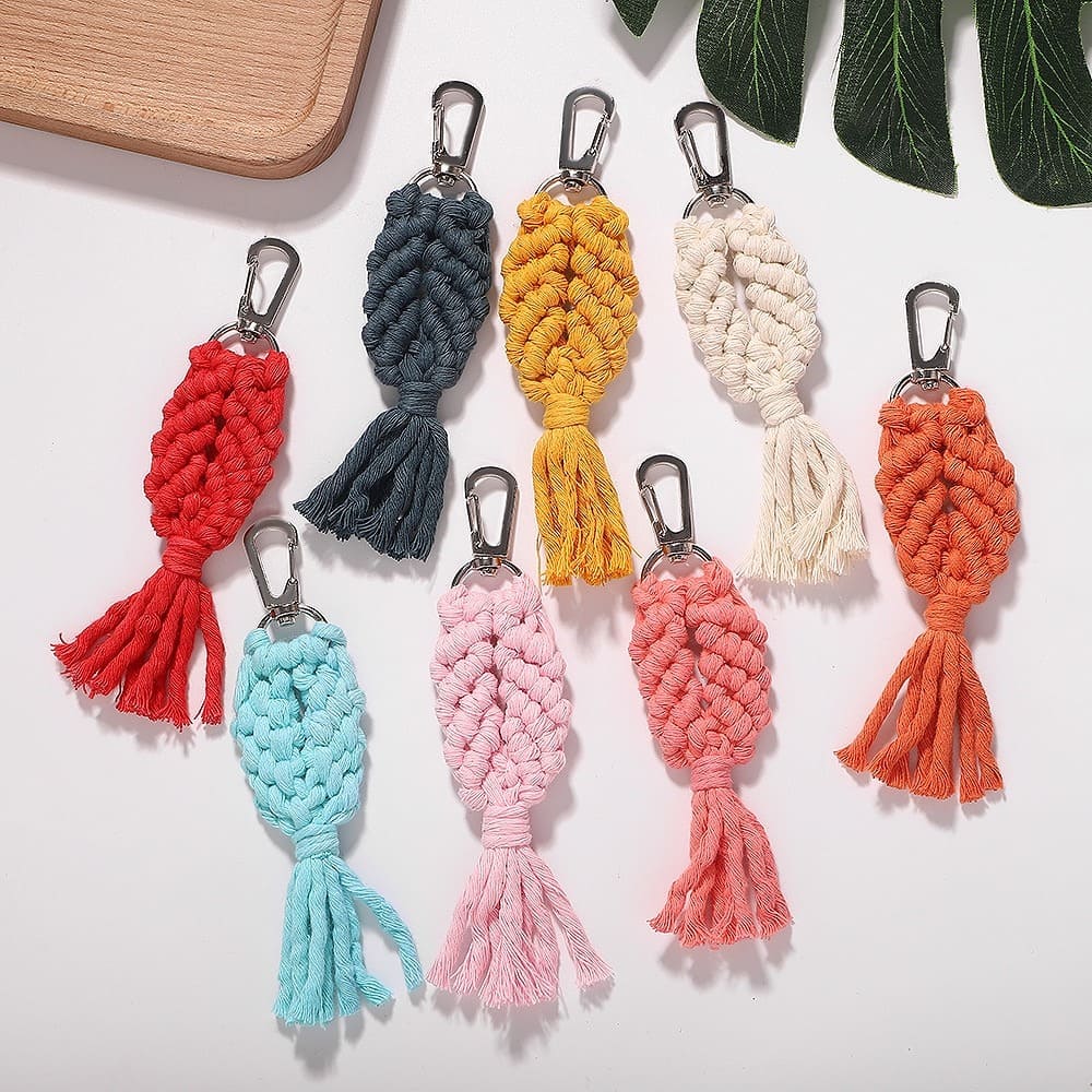 Porte-clé macramé couleur