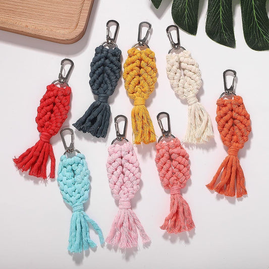 Porte-clé macramé couleur