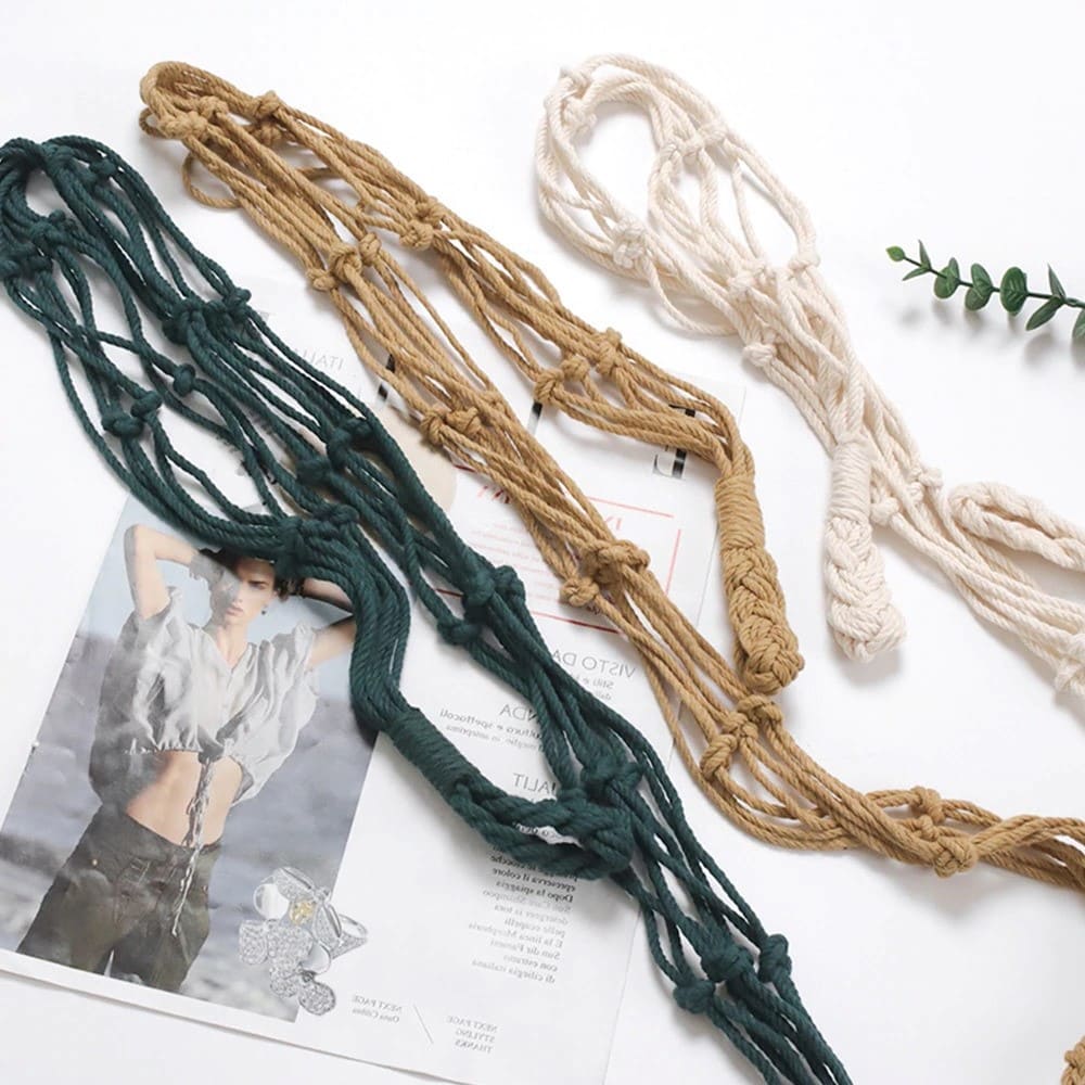 Porte-papier corde macramé