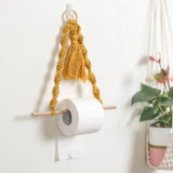 Porte-papier toilette macramé pompon