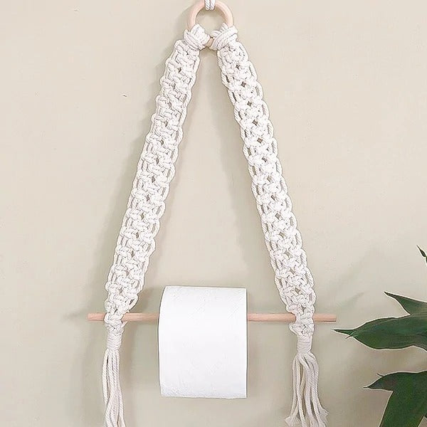 Porte-papier toilette macramé tressé