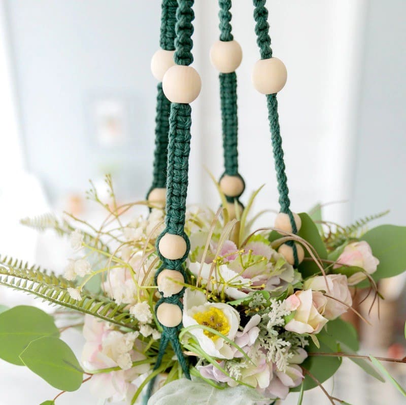 Pot suspendu macramé