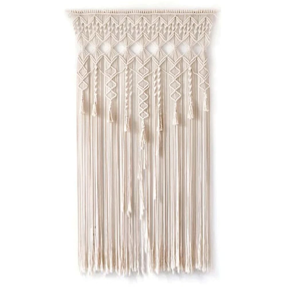 Rideau de fil macramé pompons