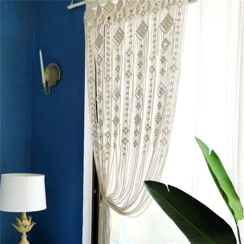Rideau macramé beige