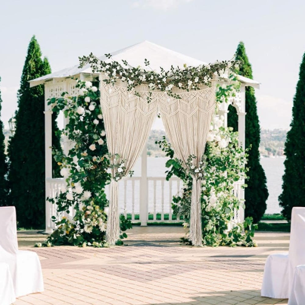 Rideau macramé extérieur