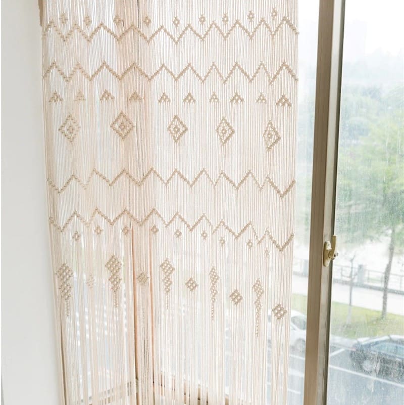 Rideau macramé fenêtre