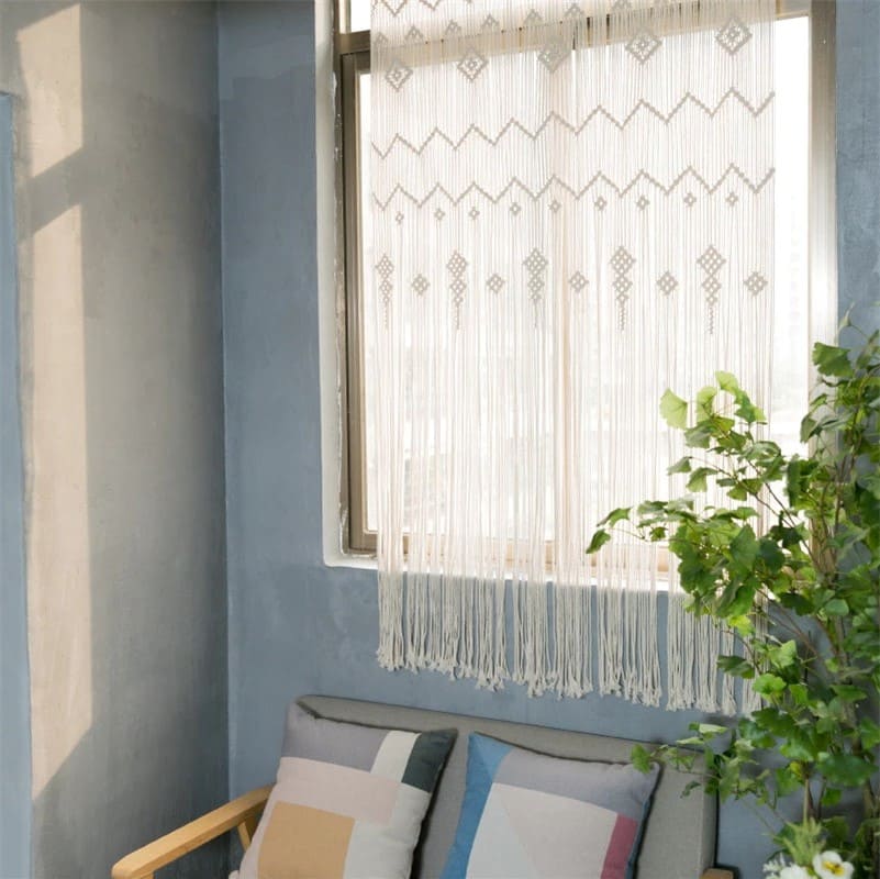 Rideau macramé fenêtre