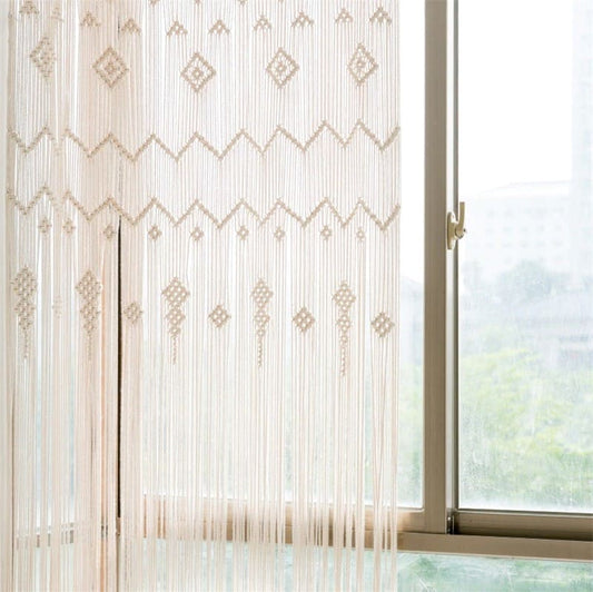Rideau macramé fenêtre