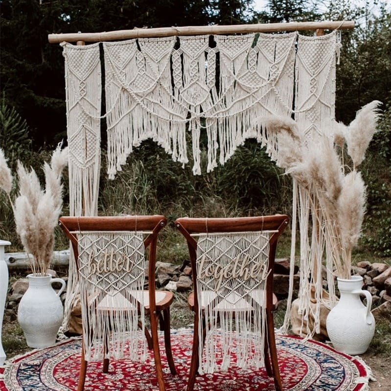 Rideau macramé mariage