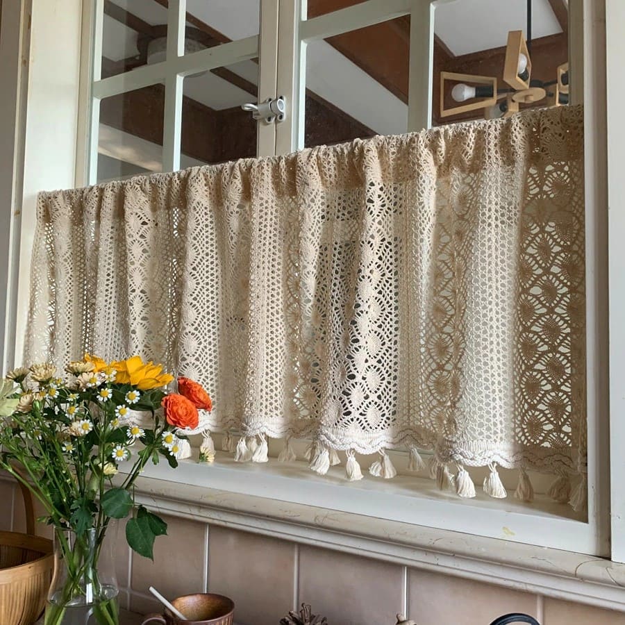 Rideaux macramé brise-bise