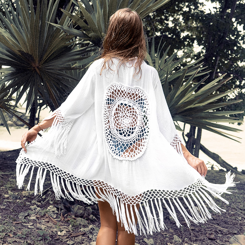 Robe kimono macramé