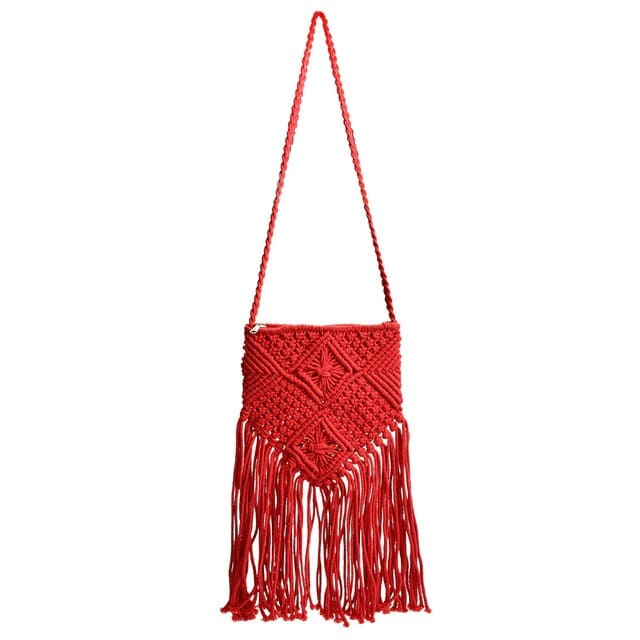 Sac macramé frange
