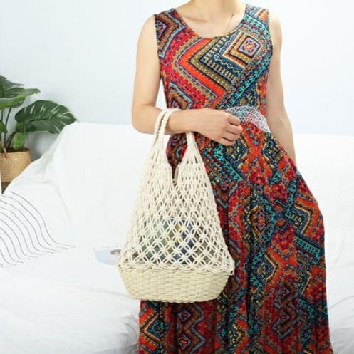 Sac de plage macramé