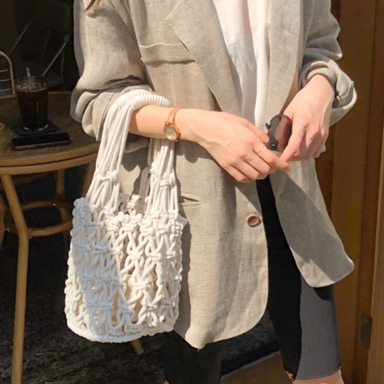 Sac en corde macramé