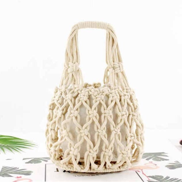 Sac en corde macramé