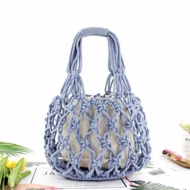 Sac en corde macramé