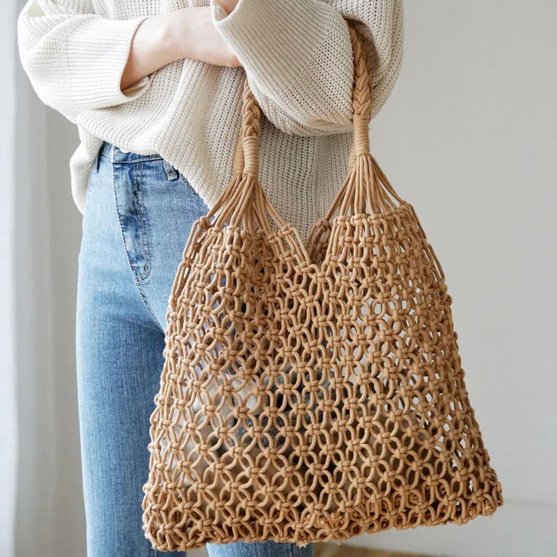 Sac filet en macramé