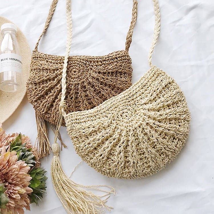Sac jute macramé