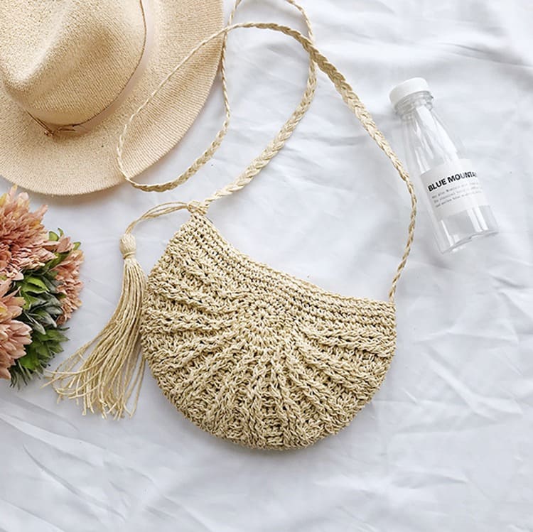 Sac jute macramé