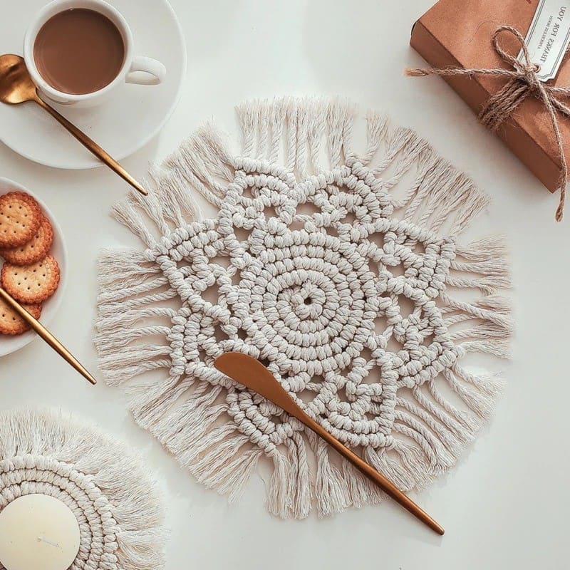 Set de table rond macramé