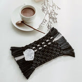 Sous-verre rectangulaire macramé