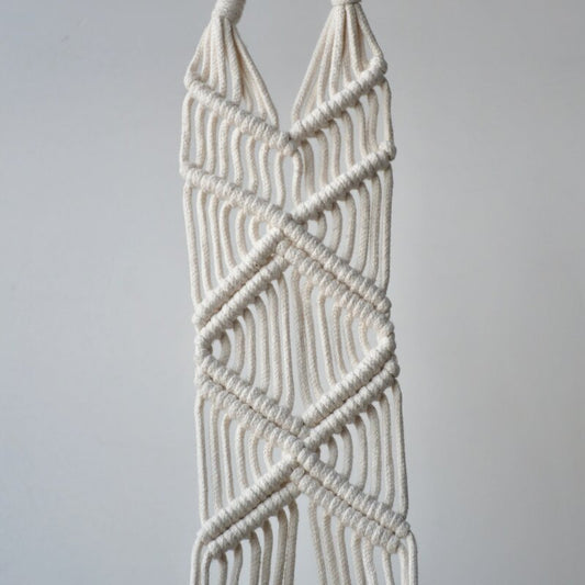 Suspension fleur macramé