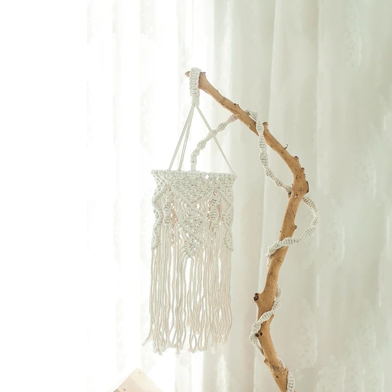 Suspension lampe macramé