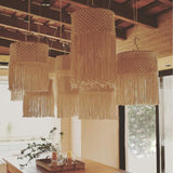 Suspension lustre macramé