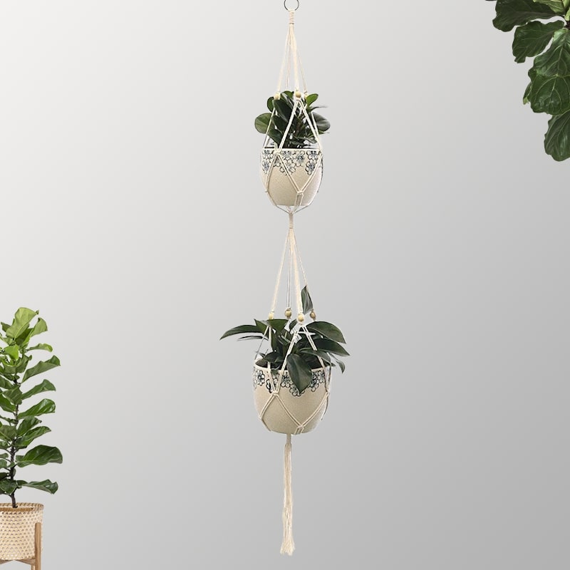 Suspension macramé double