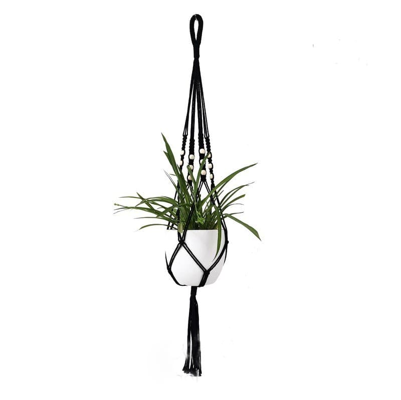 Suspension macramé noir