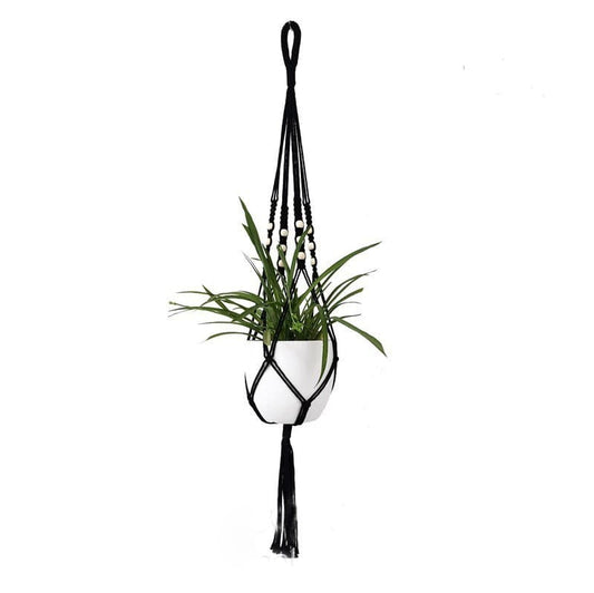 Suspension macramé noir