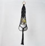 Suspension plante macramé noir