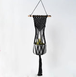 Suspension plante macramé noir