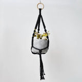 Suspension plante macramé noir