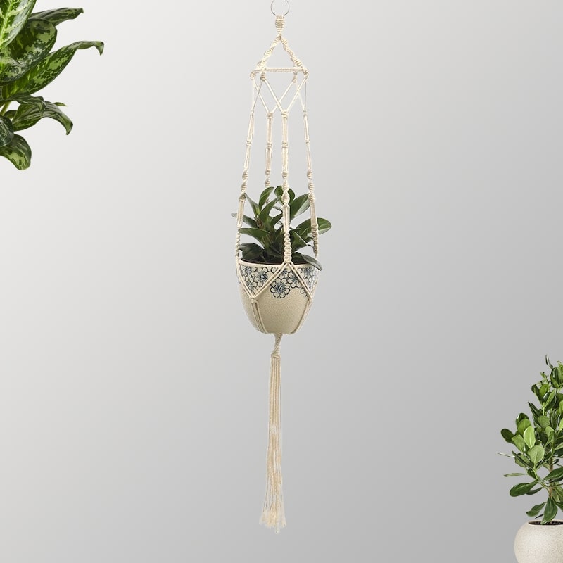 Suspension pour pot en macramé