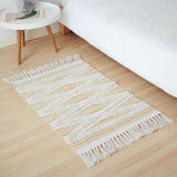 Tapis beige macramé
