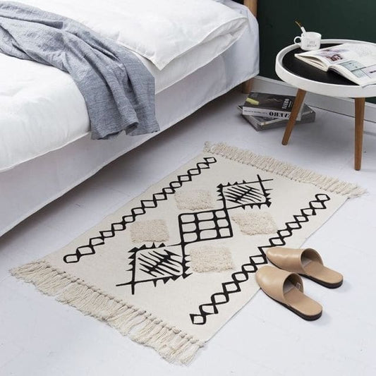 Tapis macramé coton