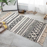 Tapis macramé noir