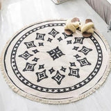 Tapis macramé rond