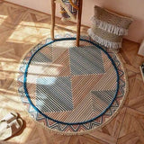 Tapis bohème rond en macramé