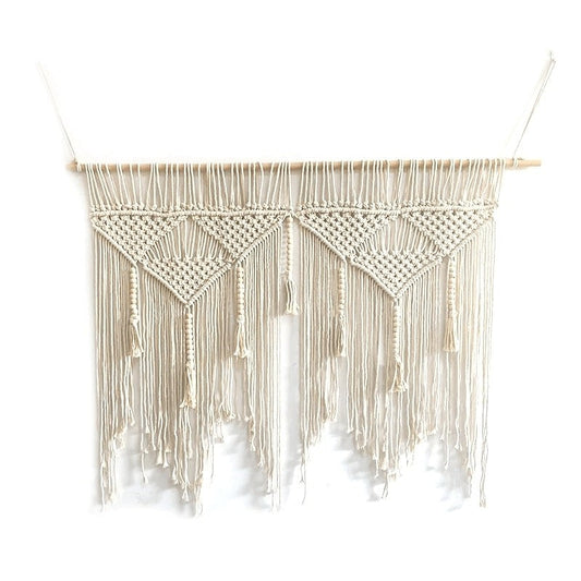 Tête de lit macramé en coton et corde