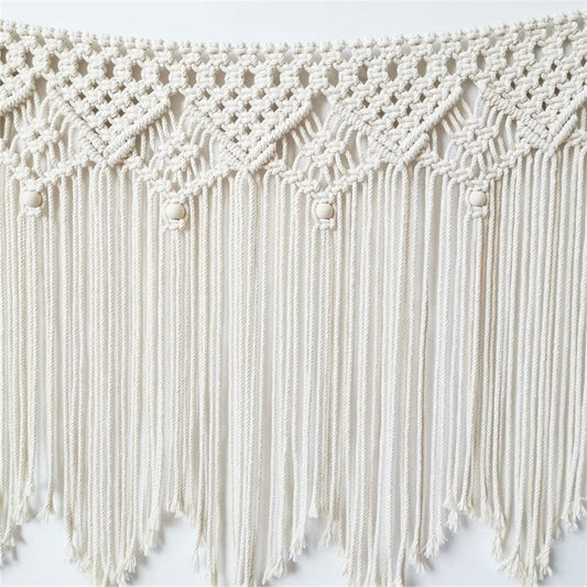 Tête de lit murale en macramé