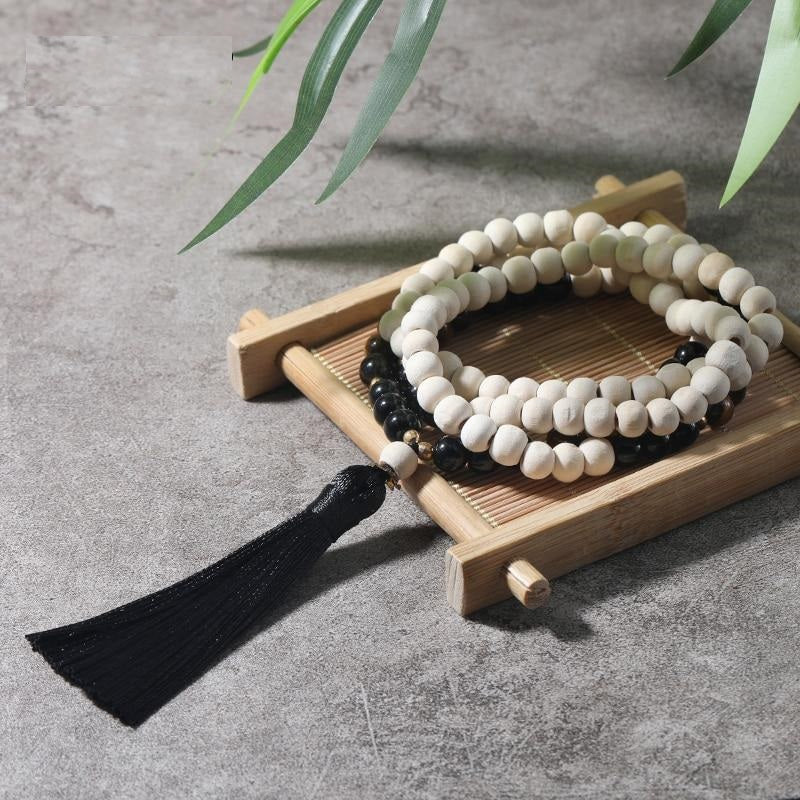 Collier de perles Mala en bois