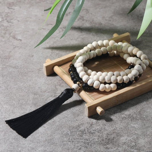 Collier de perles Mala en bois