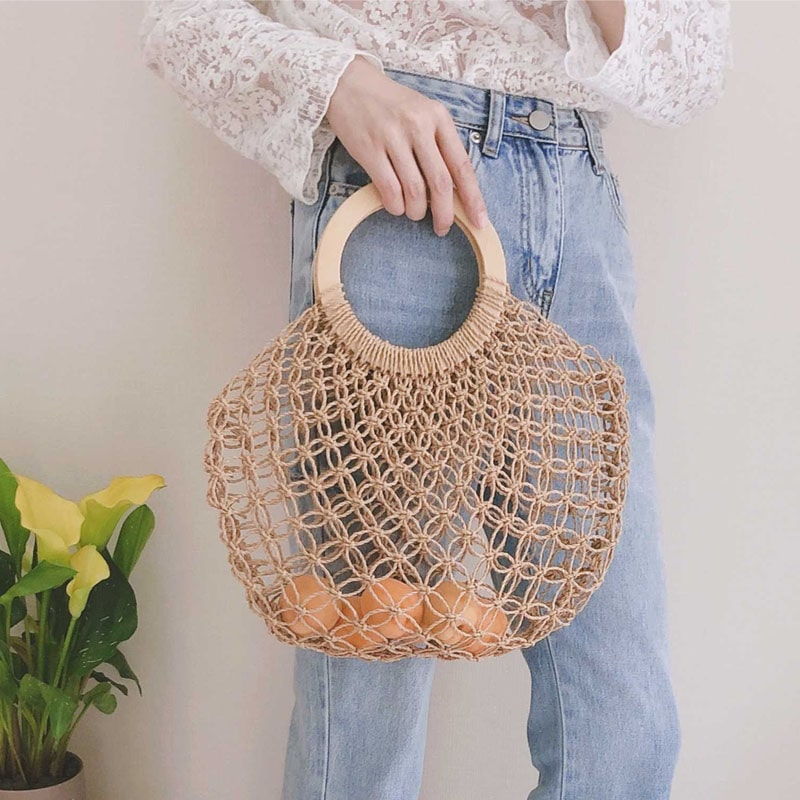 Sac macramé rond